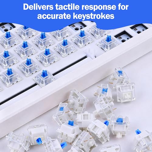 piercing 30Pcs Blue Switch Mechanical Keyboard, Mechanical Keyboard Switches, Switches 30-Pc Blue Clicky 3-Pin Tactile Set with Key Puller Universal - Image 4