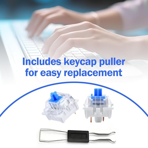 piercing 30Pcs Blue Switch Mechanical Keyboard, Mechanical Keyboard Switches, Switches 30-Pc Blue Clicky 3-Pin Tactile Set with Key Puller Universal - Image 5