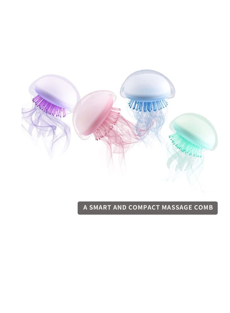 Y&D Folding Comb Hair Brushes Cute Mini Pocket Combs Travel Portable AntiStatic Brush Massage Detangling Jellyfish Shape For Curly Wet Dry Tangle Gift purple - Image 4
