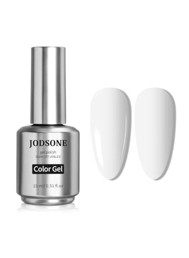 JODSONE 15ml White Gel Nail Polish Soak Off Led Gel Polish Nail Art Manicure Salon Diy Home For Girl - Image 1