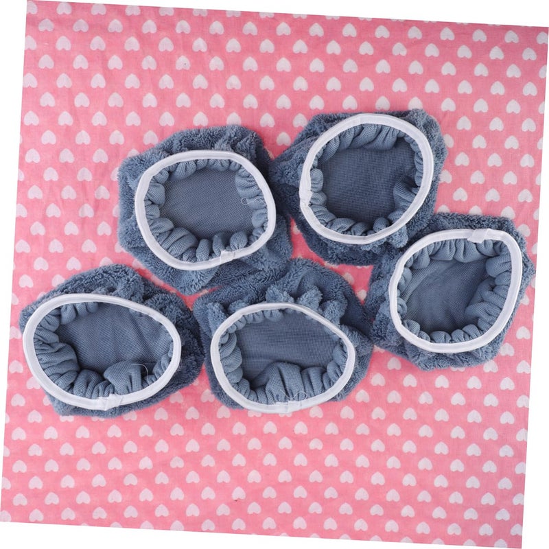 MAGICLULU 5pcs Scour Pads Car Polisher Bonnet Fleece Bonnet Grey Grip Pad for Sealant Application - Image 4