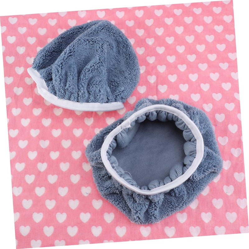 MAGICLULU 5pcs Scour Pads Car Polisher Bonnet Fleece Bonnet Grey Grip Pad for Sealant Application - Image 2