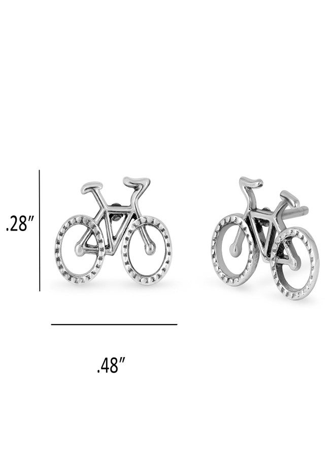 Boma Jewelry Sterling Silver Mountain Bike Bicycle Stud Earrings - Image 4