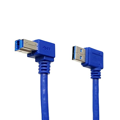 Seadream Angled USB 30 Printer Cable 2Pack 1 ft 30cm SuperSpeed USB 30 A Male Plug 90 Degree Right Angle to USB 30 B Male Right Angle Cable - Image 3