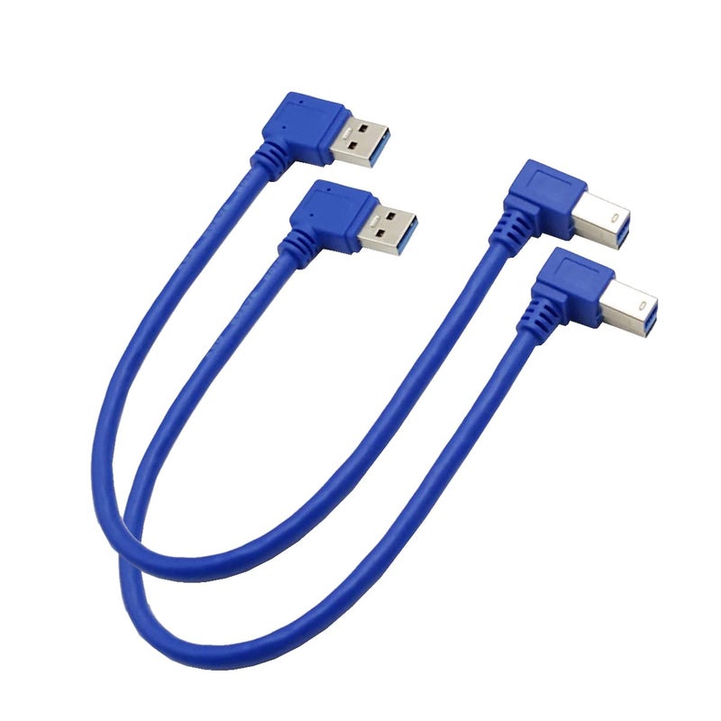 Seadream Angled USB 30 Printer Cable 2Pack 1 ft 30cm SuperSpeed USB 30 A Male Plug 90 Degree Right Angle to USB 30 B Male Right Angle Cable - Image 2