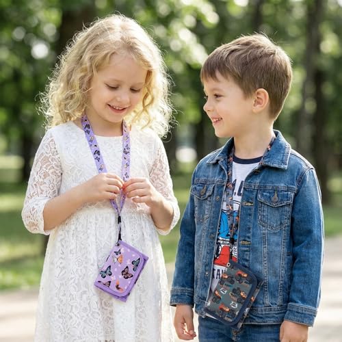 Choco Mocha Girls Wallets for Kids 6-8 8-10, Kids Wallets for Girls 10-12 Trifold Wallet with Lanyard Gift Box 4 5 6 7 8 Year Old Girl Gifts, Starry Sky-Purple - Image 5