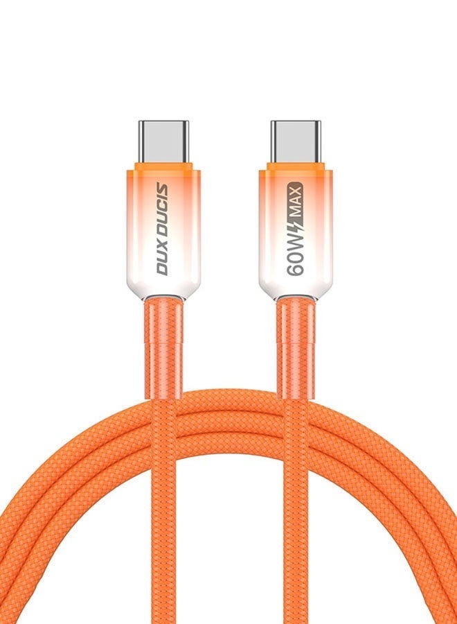 دوكس دوتشيز كابل شحن مضفر USB-C إلى USB-C بقوة 60 واط، سلك شاحن سريع بطول 1 متر (Type-C إلى Type-C) متوافق مع iPhone 17/16/15 Pro Max/Plus، وSamsung Galaxy S25/S24/S23، وMacBook/iPad، وغيرها الكثير. - Image 1