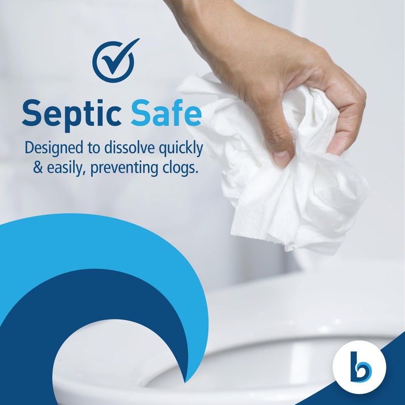 boardwalk 2-Ply Bathroom Toilet Paper Tissue, Septic Safe, 500 Sheets/Roll, Bulk Quantity 96 Rolls/Carton, 4" x 3", White - Image 4