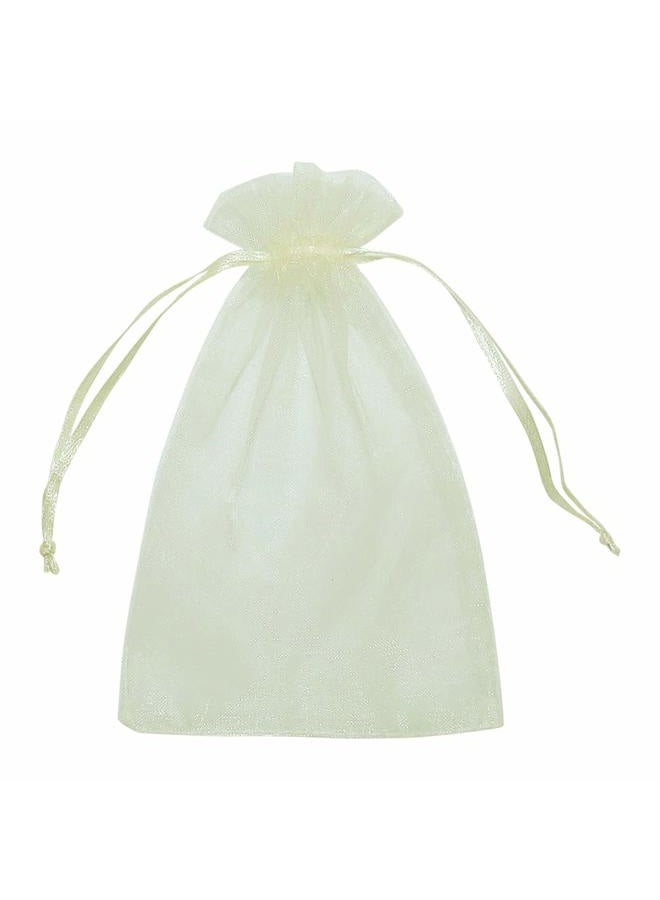 HRX Package Organza Bags 4x6 inch 100pcs, Mesh Jewelry Pouches Candy Drawstring Gift Bags Small Sachet for Christmas Wedding Giveaways (pastel yellow) - Image 3