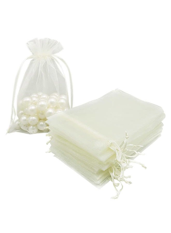 HRX Package Organza Bags 4x6 inch 100pcs, Mesh Jewelry Pouches Candy Drawstring Gift Bags Small Sachet for Christmas Wedding Giveaways (pastel yellow) - Image 1