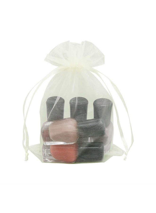 HRX Package Organza Bags 4x6 inch 100pcs, Mesh Jewelry Pouches Candy Drawstring Gift Bags Small Sachet for Christmas Wedding Giveaways (pastel yellow) - Image 5