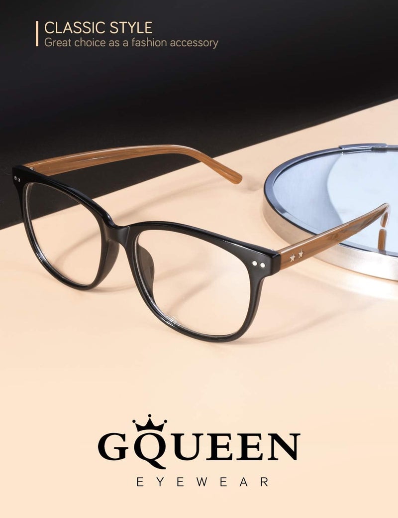 GQUEEN Fake Non Prescription Glasses Clear Lens for Women Men Oversized Frame UV400 Protection, 201581 - Image 2