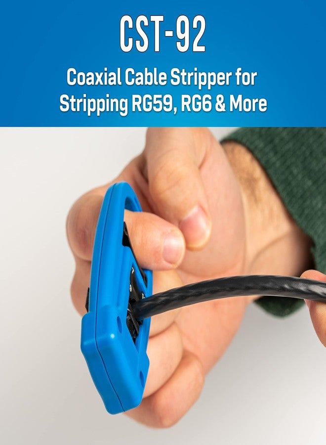 جونارد تولز مجموعة تركيب كابل محوري TK-RG64 من Jonard Tools مع أداة ضغط محورية (RG6، RG59، RG11)، وقاطع كابل، ومجرد أسلاك، تتضمن (عبوة من 10) موصلات RG6 F - Image 5