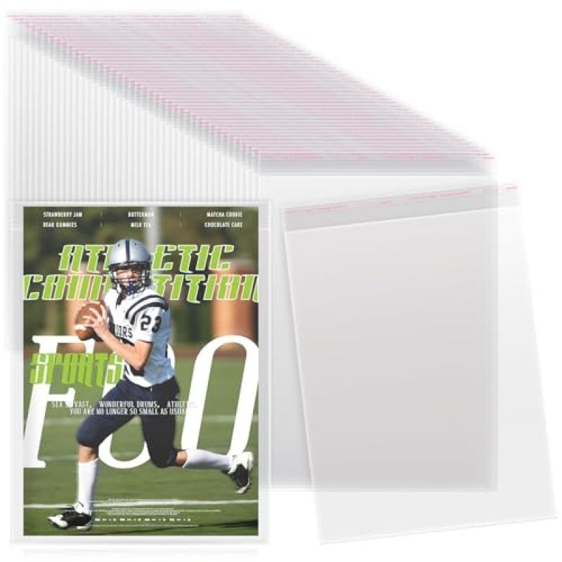Magazine Protectors 23.5 x 29 cm Clear Plastic Sleeves - Resealable Cellophane Bags for Magazine Storage Photo Protection Document Organization - Image 1