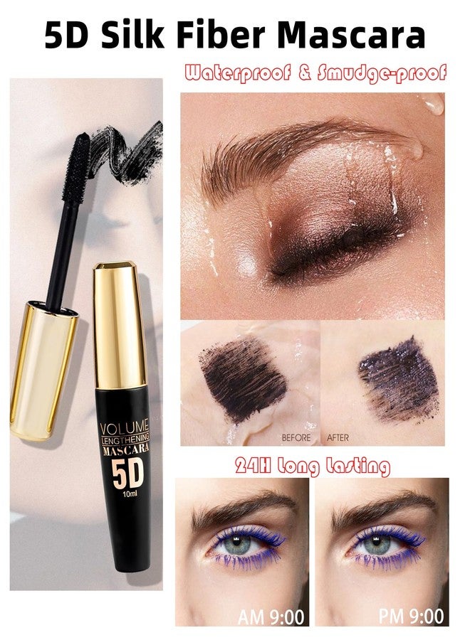Lestpola Burgundy Waterproof Tube Mascara, Volume and Length Volumizng Colored Mascara for Eyelashes, Long Lasting Smudge-proof Lengthening 5D Lash Máscara with Silk Fiber, No Flaking or Clumping - Image 5