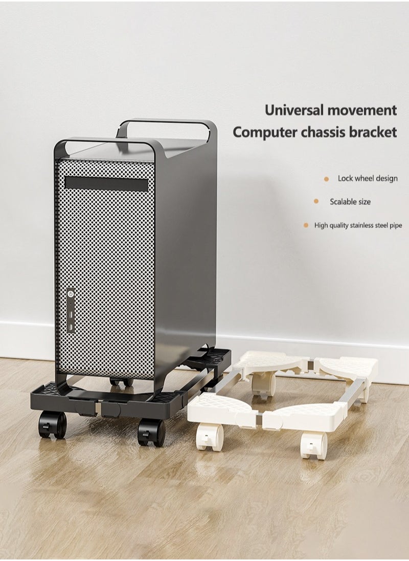 Flash Hawk Mobile CPU Stand Adjustable Computer Tower Stand with 4 Caster Wheels Fits Most PC  - Image 4
