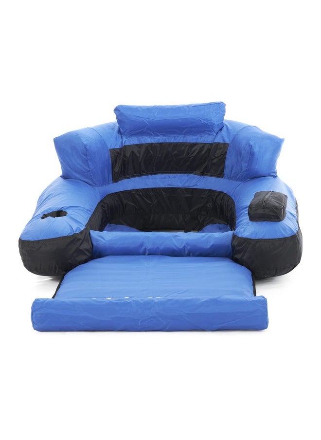 Swimline - Inflatable Durable Fabric Swimming Pool Floating Lounger Chair With Armrest, Backrest, And Built-In Cupholder For Adults And Kids, Blue - Image 1