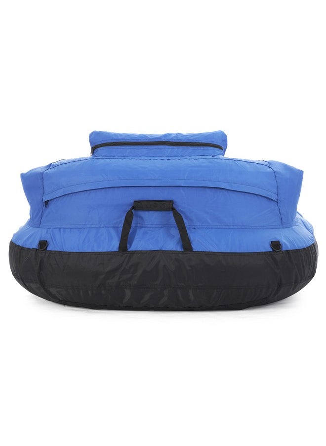 Swimline - Inflatable Durable Fabric Swimming Pool Floating Lounger Chair With Armrest, Backrest, And Built-In Cupholder For Adults And Kids, Blue - Image 1