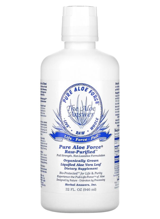 Herbal Answers Pure Aloe Force Liquified Aloe Vera Leaf 32 fl oz (946 ml)