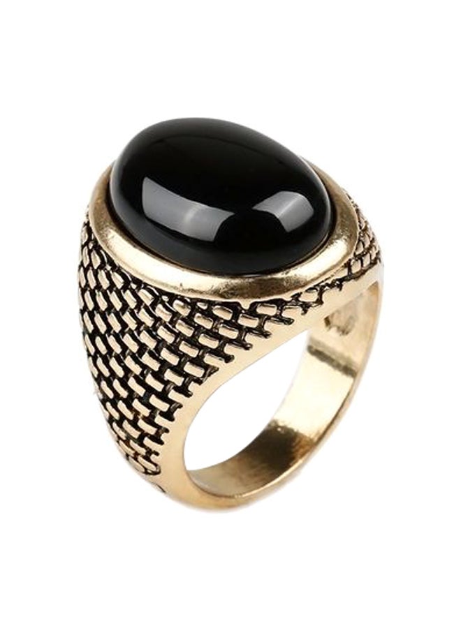 Gold Plated Alloy Rhinestone Studded Ring - Image 1