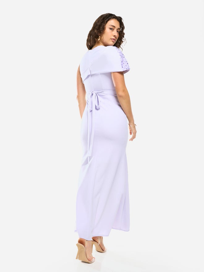 House of Moda Embellished Overlay Gown Maxi Dress - Image 5