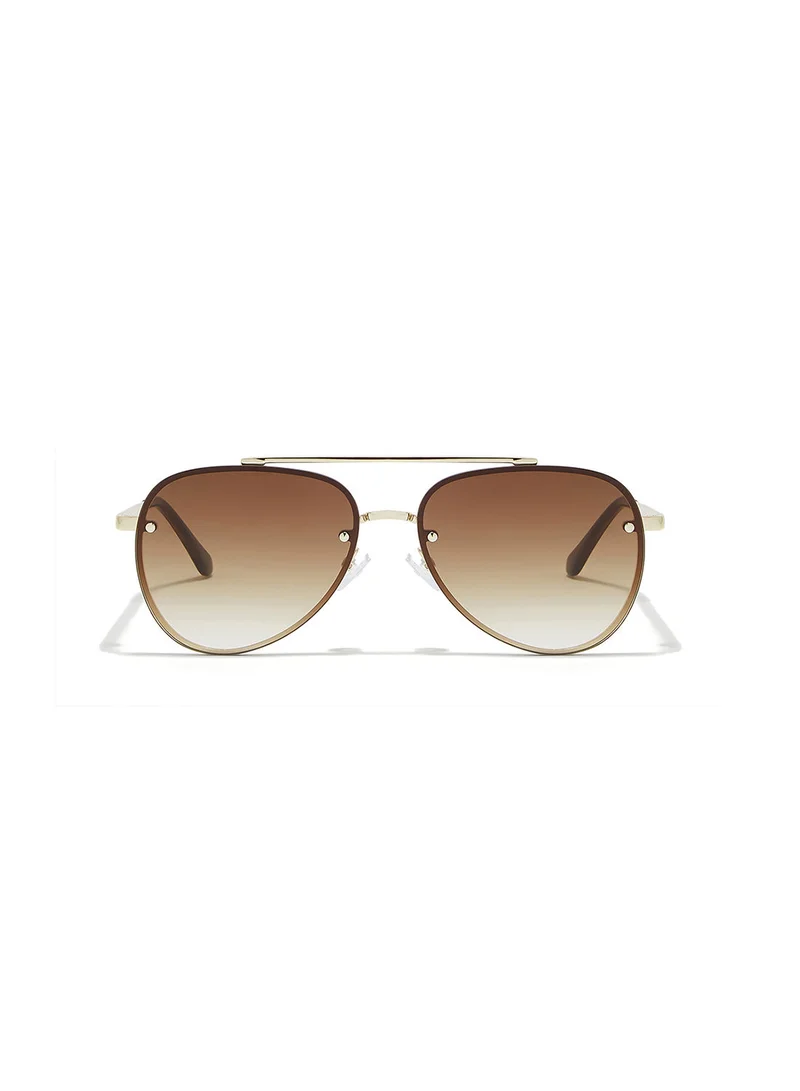 Blackout Glam,Unisex Sunglasses, Aviator Sunglasses, UV Protection: UV400 (Gold,Brown)