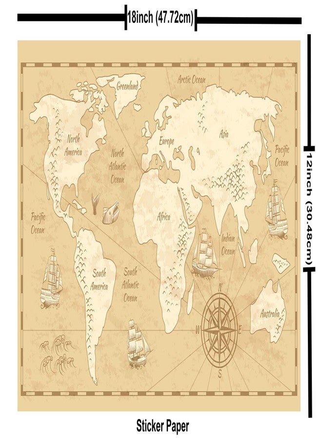 Wallpics® World Map Fully Waterproof Vinyl Sticker Poster for Living Room,Bedroom,Office,Kids Room,Hall(12X18) - Image 2