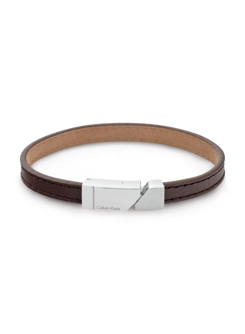 CALVIN KLEIN سوار جلد كهربائي للرجال من كالفين كلاين للمجوهرات - 35100003 - Image 1