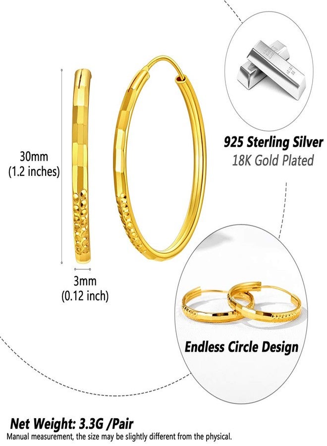 Silvora Original Gold Hoop Earrings Women 30MM Solid Ear Jewelry with Sturdy Clasp Friendly to Sensitive Ears - Image 3