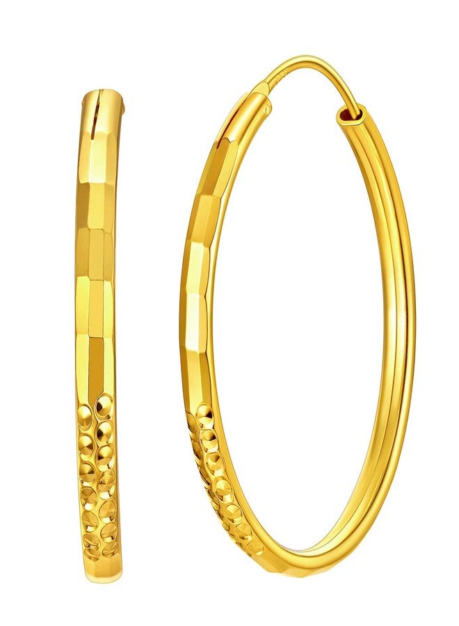 Silvora Original Gold Hoop Earrings Women 30MM Solid Ear Jewelry with Sturdy Clasp Friendly to Sensitive Ears - Image 1