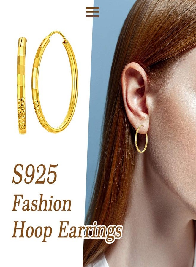 Silvora Original Gold Hoop Earrings Women 30MM Solid Ear Jewelry with Sturdy Clasp Friendly to Sensitive Ears - Image 2