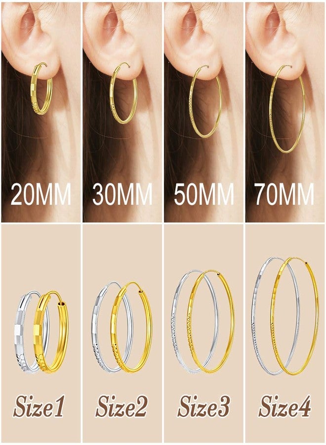 Silvora Original Gold Hoop Earrings Women 30MM Solid Ear Jewelry with Sturdy Clasp Friendly to Sensitive Ears - Image 5