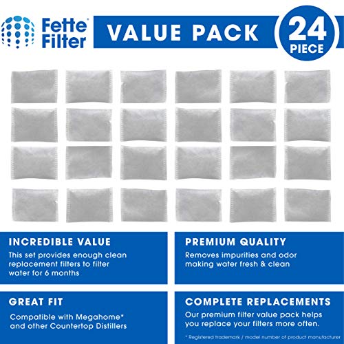 Fette Filter - Countertop Distillers Water Filters Compatible with Megahome and Other Counter Top Water Distiller Models - Pack of 24 - Image 2