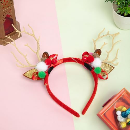 Radhu & Kabby Christmas Reindeer Antler Headband for Girls |Hairband with LED Lights | Christmas Party Accessory | Fancy & Stylish | One Piece - Image 2