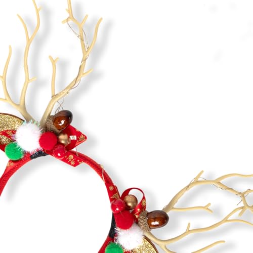 Radhu & Kabby Christmas Reindeer Antler Headband for Girls |Hairband with LED Lights | Christmas Party Accessory | Fancy & Stylish | One Piece - Image 4