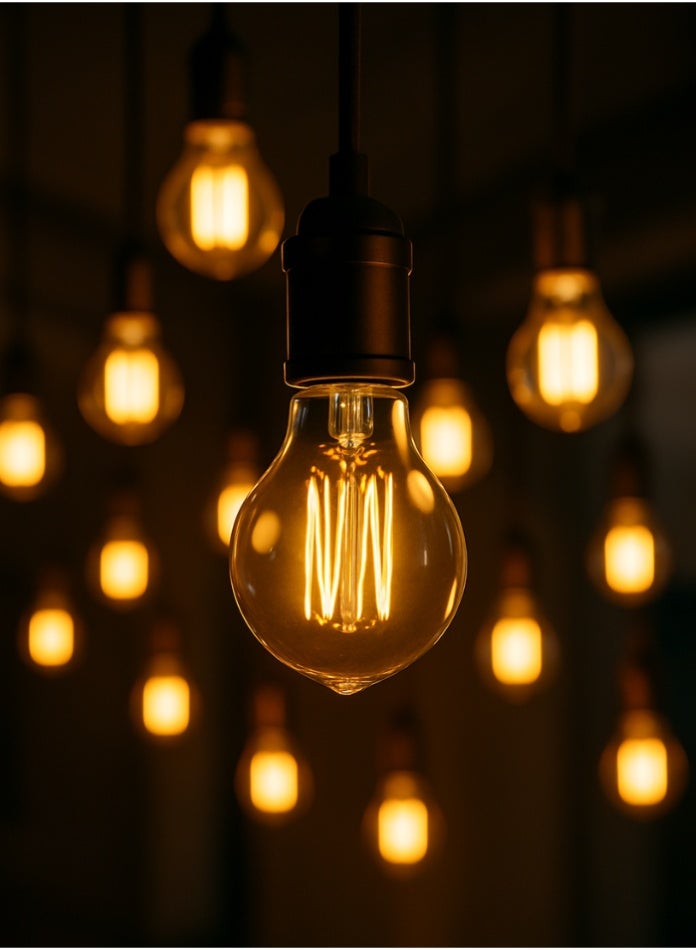 MODI LED Filament Bulb 8W – 2700K Warm White Light, 750 Lumen Output, E27 Base, Clear Glass, 360° Beam, Eye-Friendly Long Life 25,000 Hours, Ideal for Ceiling Lamps, Chandeliers, Tables - Image 2