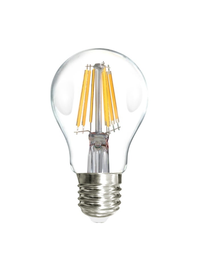 MODI LED Filament Bulb 8W – 2700K Warm White Light, 750 Lumen Output, E27 Base, Clear Glass, 360° Beam, Eye-Friendly Long Life 25,000 Hours, Ideal for Ceiling Lamps, Chandeliers, Tables - Image 1