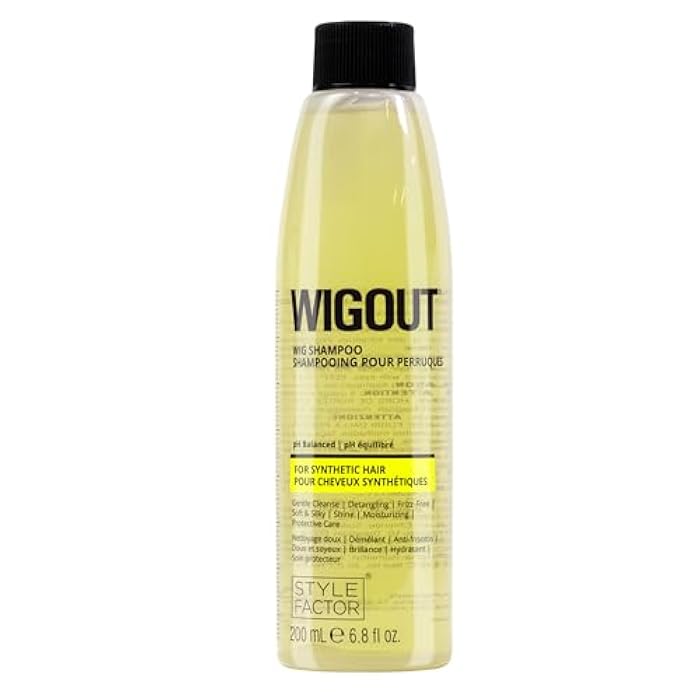 Style Factor WIGOUT Wig Shampoo for Synthetic Wigs - pH Balanced Gentle Cleanse & Moisturizing Protective Care, Detangling, Frizz Free, Soft and Silky Shine, Contains Vegan Keratin 6.8 Fl Oz - Image 1