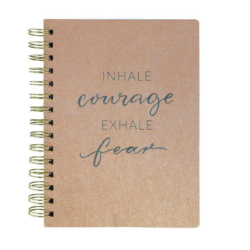 Graphique Medium Vegan Leather Spiral Journal, Courage â€“ 6â€ x 8", 192 Lined Pages, "Inhale Courage Exhale Fear" Quote Embellished on the Cover â€“ Perfect for Taking Notes, Lists and More (SCWS005) - Image 1
