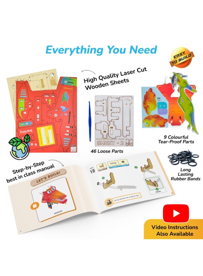 Smartivity 2in1 Animals I Dragon & Flying Dinosaur I Toys for Kids 6-12 Years Old | Birthday Gifts for Boys & Girls| DIY Science Toy for Kids 6,7,8,9,10,11,12 I STEM Educational Game - Image 5