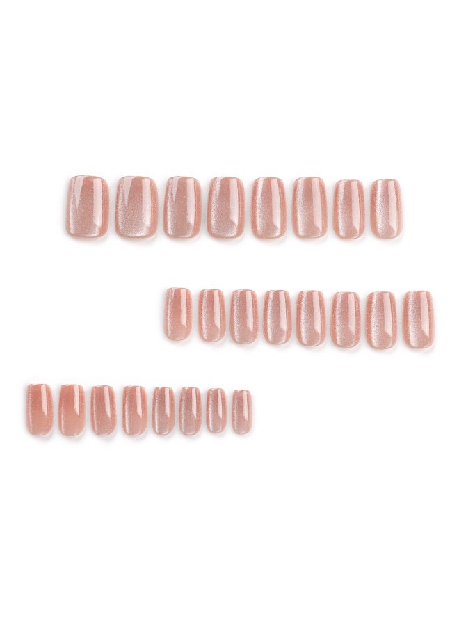 MiMi & BeiBei 24Pcs Press on Nails, False Nails, Fake Nails Set for Women Girls Nail Art Accessories, Press on Nail with Glue Stickers for Easy Apply, Stick on Fingernails Set - Image 2
