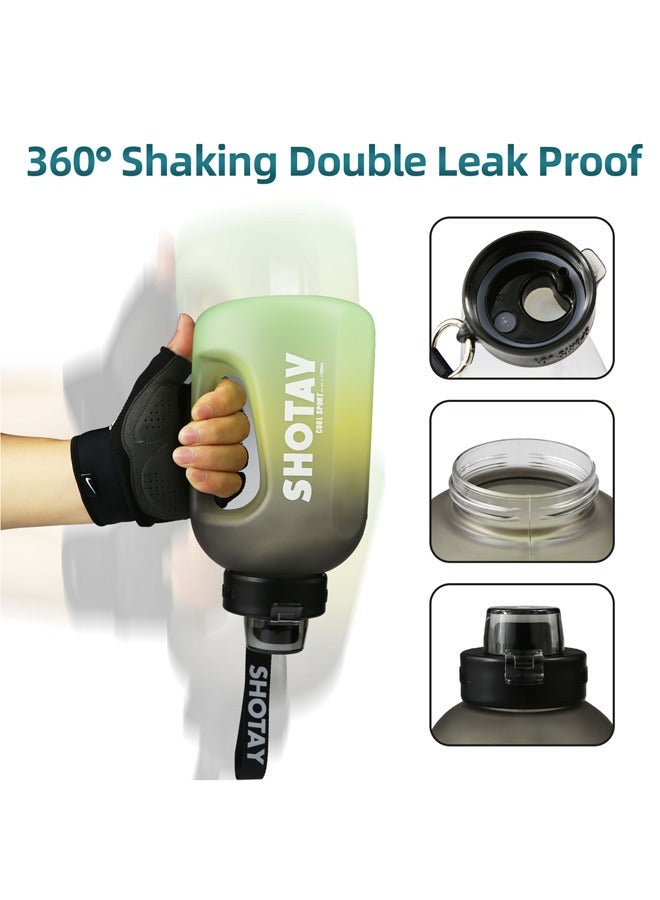 شوتاي زجاجة مياه رياضية سعة 2.0 لتر من شوتاي، نصف جالون تحفيزية مع ماصة قابلة للازالة بعلامات زمنية قابلة للازالة، خالية من البيسفينول ايه ومضادة للتسرب، ابريق ماء كبير للياقة البدنية وصالة الالعاب الرياضية - Image 4