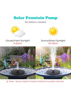 Mademax Solar Bird Bath Fountain Pump Upgrade 1.4W Solar Fountain with 4 Nozzle Free Standing Floating Solar Powered Water Fountain Pump for Bird Bath Garden Pond Pool Outdoor  - Image 3
