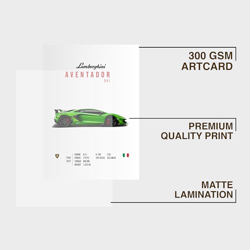 CodersParadise Wooden Lamborghini Aventador SVJ Wall Poster Frame – 8×12" (A4 Size) Premium Hanging Art Frame | Luxury Car Wall Décor for Home, Bedroom & Living Room - Image 4