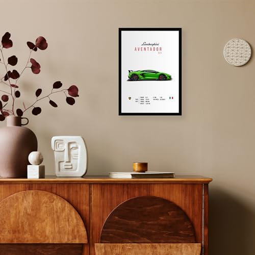 CodersParadise Wooden Lamborghini Aventador SVJ Wall Poster Frame – 8×12" (A4 Size) Premium Hanging Art Frame | Luxury Car Wall Décor for Home, Bedroom & Living Room - Image 3