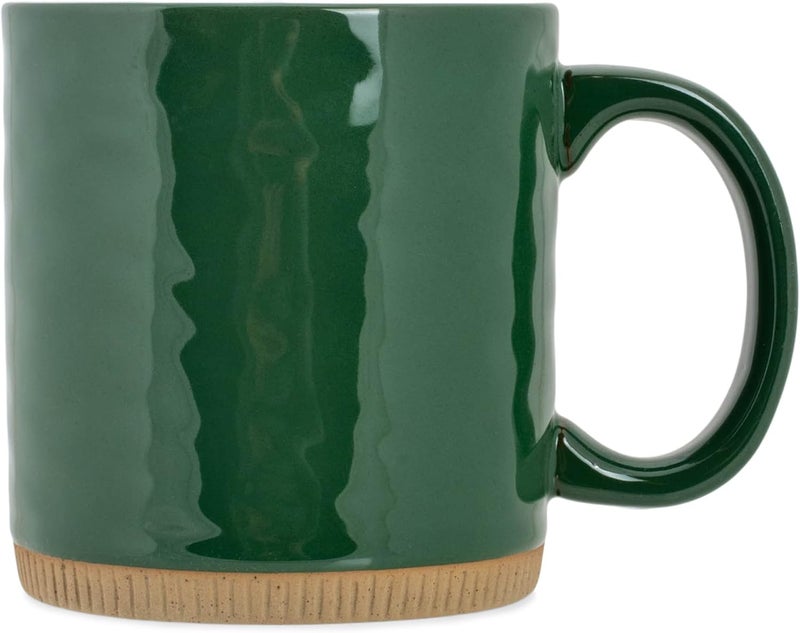 Elanze Designs Elanze Designs High Gloss Raw Clay Bottom 15 ounce Ceramic Stoneware Coffee Mugs Set of 4 Green - Image 2