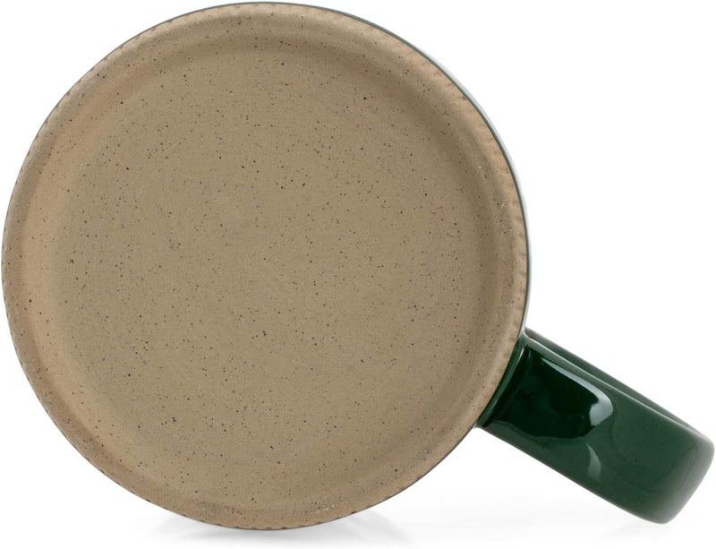Elanze Designs Elanze Designs High Gloss Raw Clay Bottom 15 ounce Ceramic Stoneware Coffee Mugs Set of 4 Green - Image 5