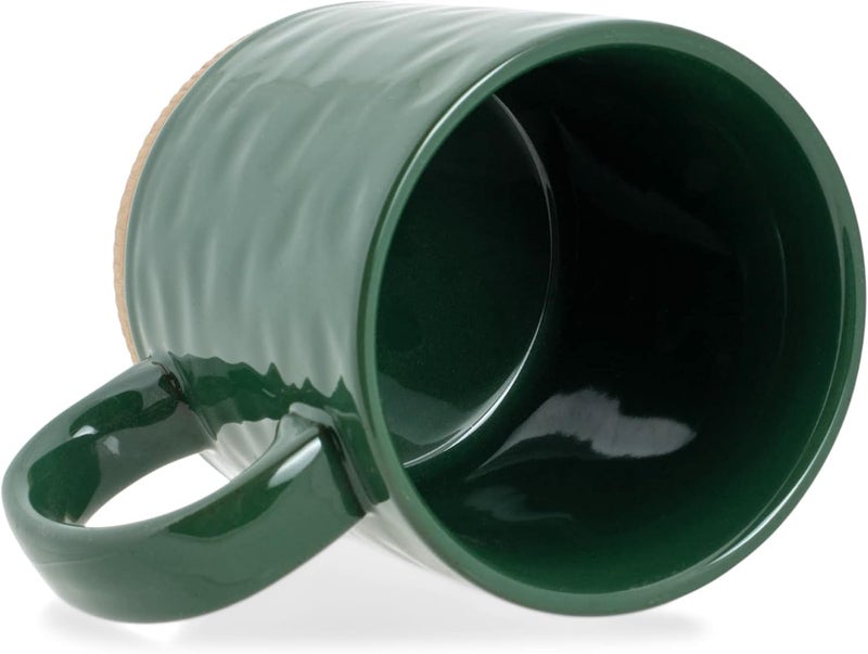 Elanze Designs Elanze Designs High Gloss Raw Clay Bottom 15 ounce Ceramic Stoneware Coffee Mugs Set of 4 Green - Image 4