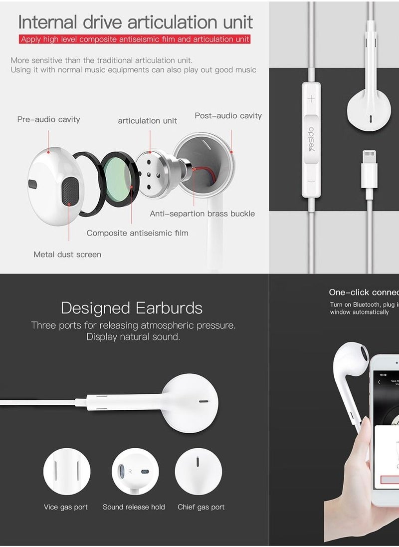 Yesido - Lightning Headset For Apple With MIC Can Support HD Calling & Music For iPhone 7/8 and 7/8 plus & iPhone x/xs/Xsmax - Image 1
