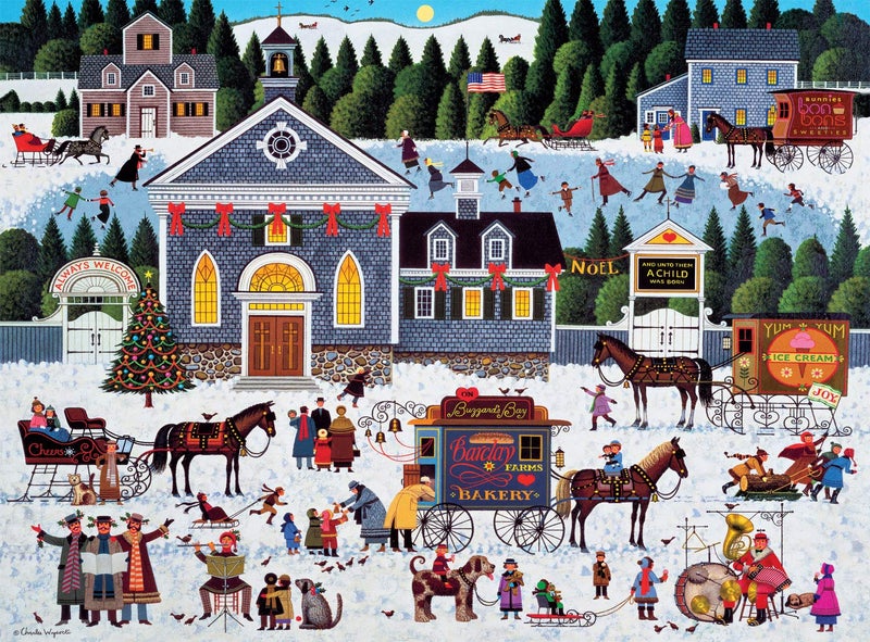 Buffalo Games - Charles Wysocki - Churchyard Christmas - 1000 Piece Jigsaw Puzzle - Image 1